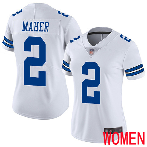 Women Dallas Cowboys Limited White Brett Maher Road #2 Vapor Untouchable NFL Jersey->women nfl jersey->Women Jersey